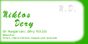 miklos dery business card